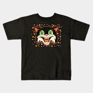 V2 VINTAGE HALLOWEEN CAT! Kids T-Shirt